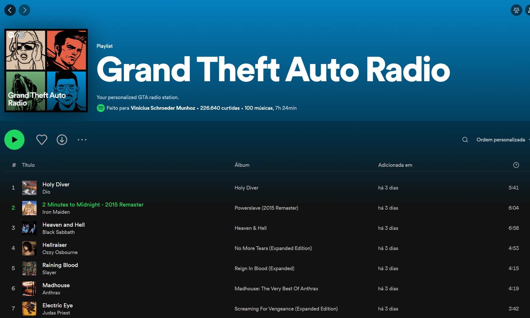 GTA playlist Spotify