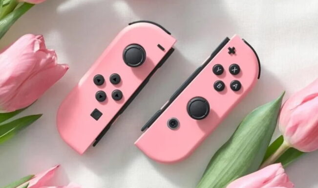 Peach Joy-con Nintendo Switch consoles