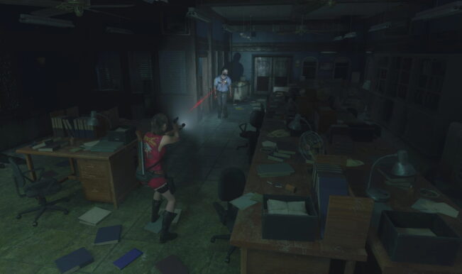 Resident Evil 2 Remake câmera fixa