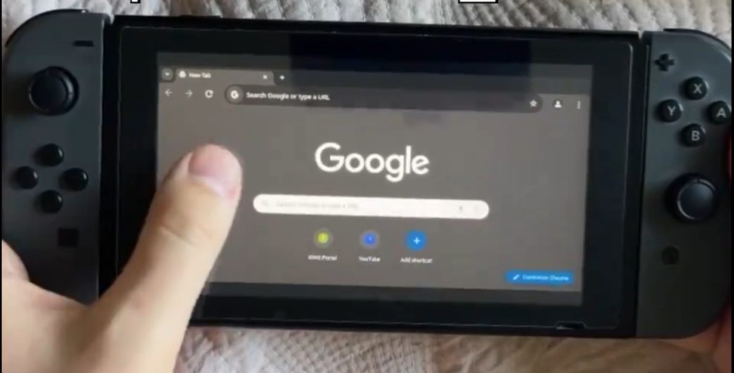 Chrome rodando no Nintendo Switch
