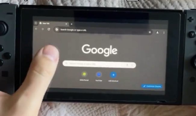 Chrome rodando no Nintendo Switch