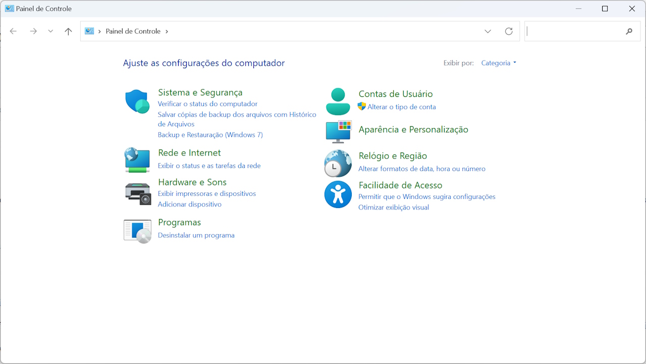 Painel de Controle - Windows 11