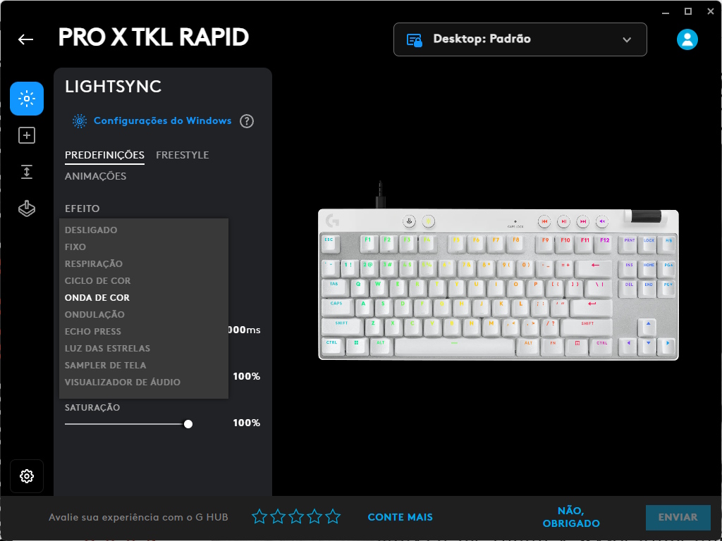 Logitech G PRO X TKL RAPID Logitech G PRO X TKL RAPID - software Lightsync