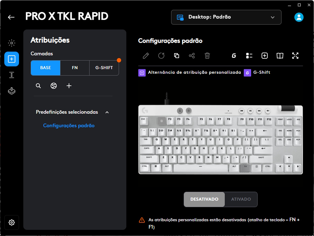 Logitech G PRO X TKL RAPID Logitech G PRO X TKL RAPID - software atribuições