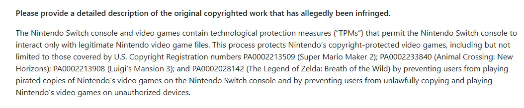 Nintendo Pedido de DMCA da Nintendo para remover LibHac