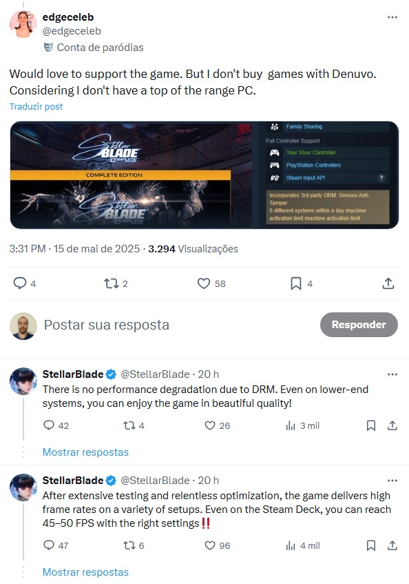 Stellar Blade Stellar Blade tem polêmica com Denuvo (2)