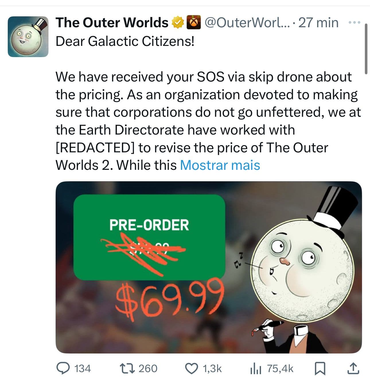 The Outer Worlds 2 The Outer Worlds 2 preço