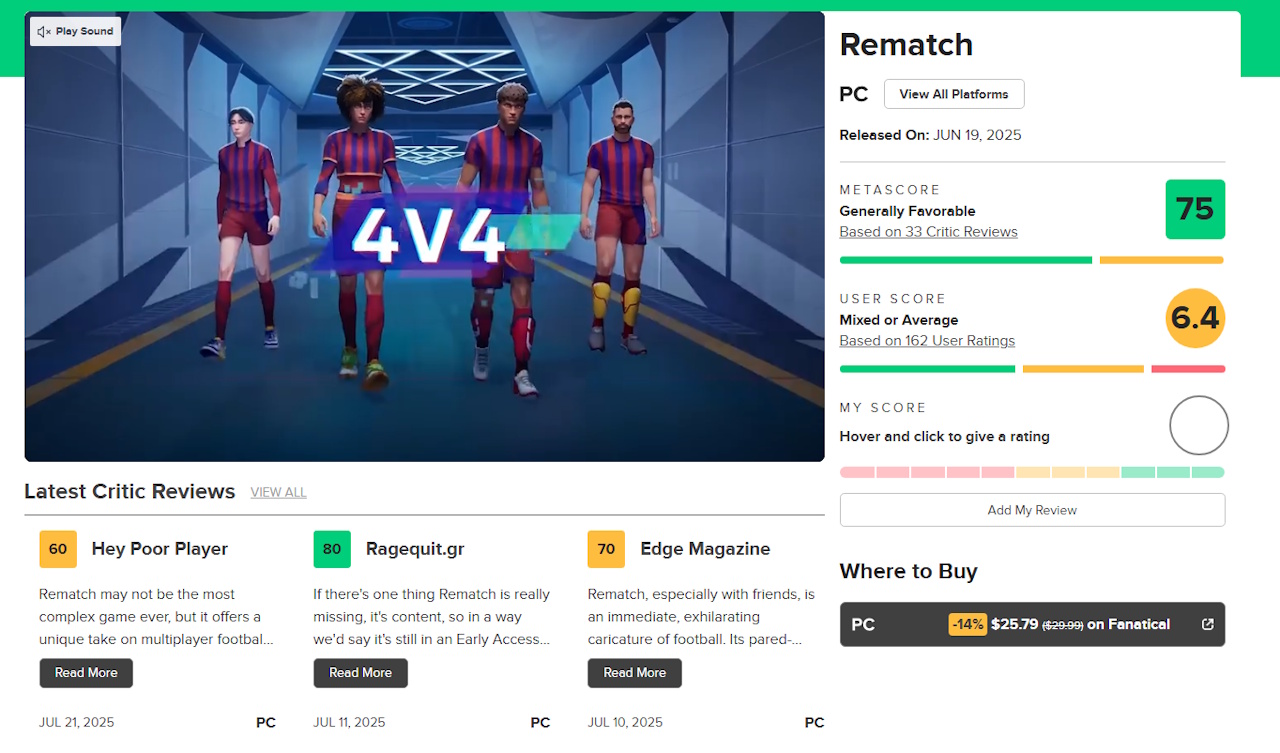 Rematch Rematch - Metacritic