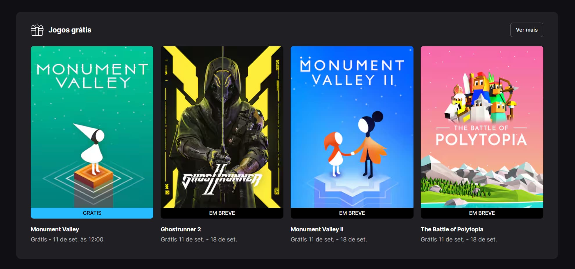 Jogo grátis Epic Games